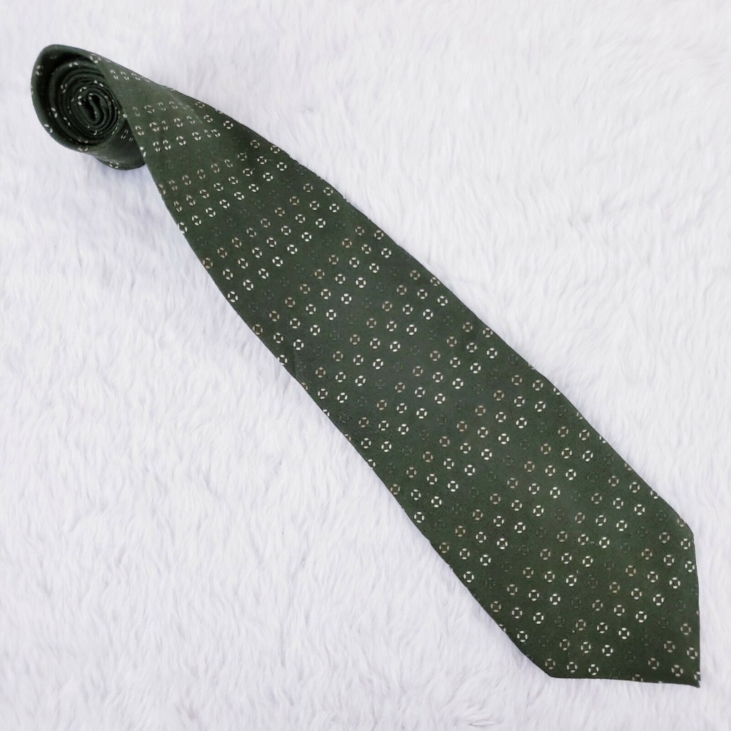 Structure Green 100 Silk Men Necktie Size 59x35  Nwot
